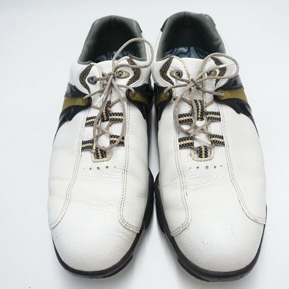 Footjoy Dryjoys 53516 Cleats Shoes Men's Size US 11M White/Black Spikes Lace Up - Picture 2 of 9